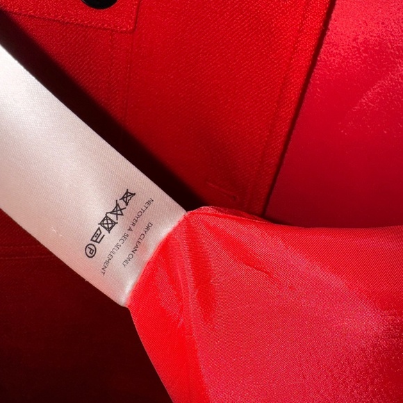 EUC Anthropologie Maeve Textured Peacoat Pea Coat Jacket Red Size 8 - Picture 11 of 15